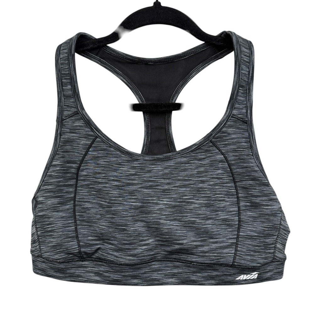 Avia Women's Sports Bra Gray Heather Racerback Medium Support Size L*